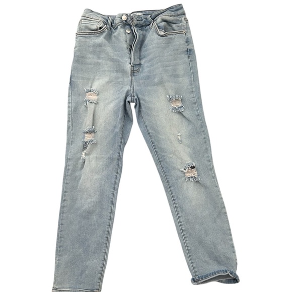 Forever 21 Denim - F21 High Waisted Distressed Light Blue Women's Jeans